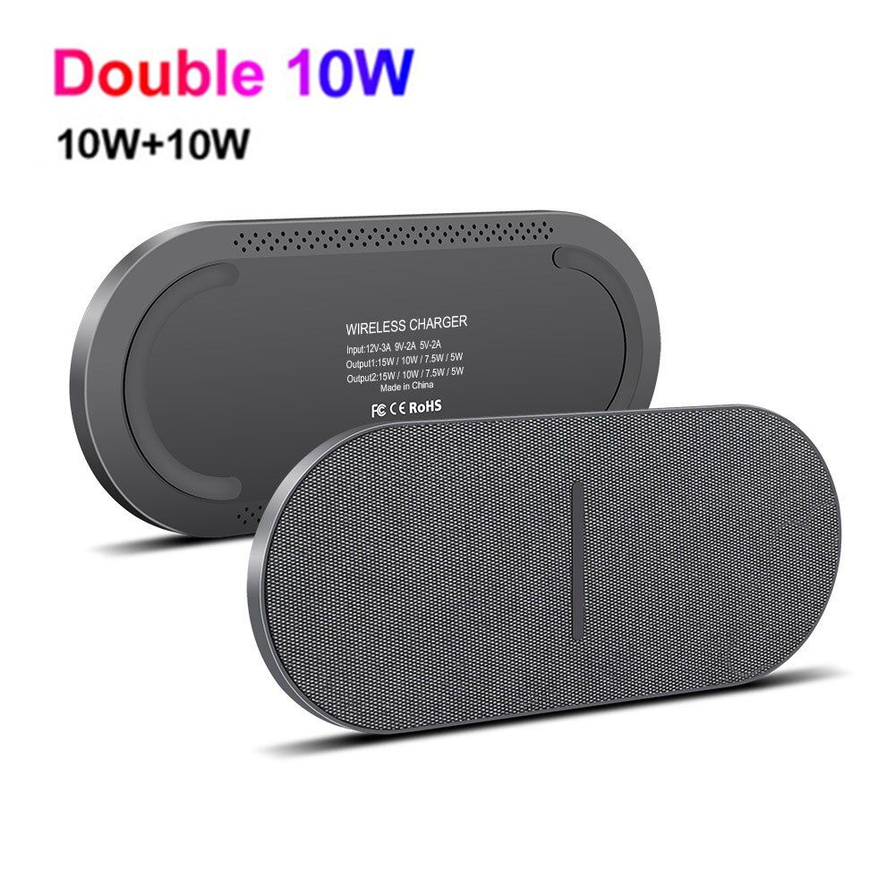 2 in 1 Dual Qi Wireless Charger For iPhone 12 11 XS XR X 8 Airpods Pro 30W Fast Induction Charging Pad for Samsung S20 S10