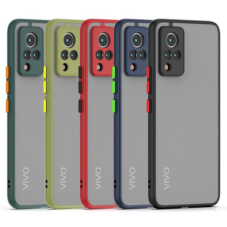 vivo V21 / vivo V21 5G - Luxury Shockproof Matte Frosted and Smoky Transparent Premium Back Cover