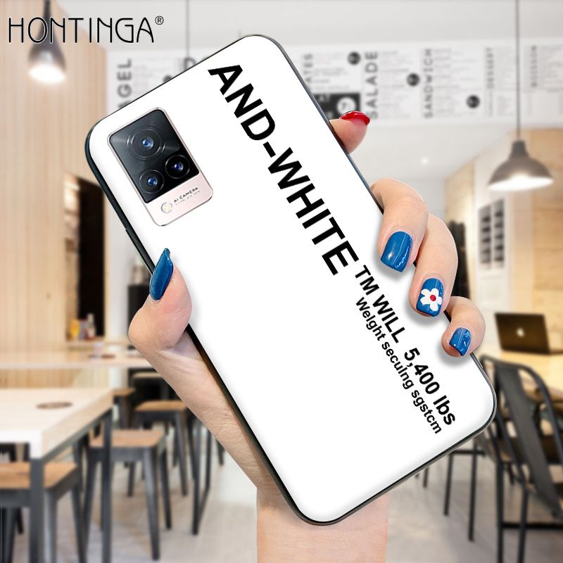 Hontinga for Vivo V21 5G Case Simple Generous Clean Color Girls Boys Cases Shockproof Soft Silicone TPU Phone Cover