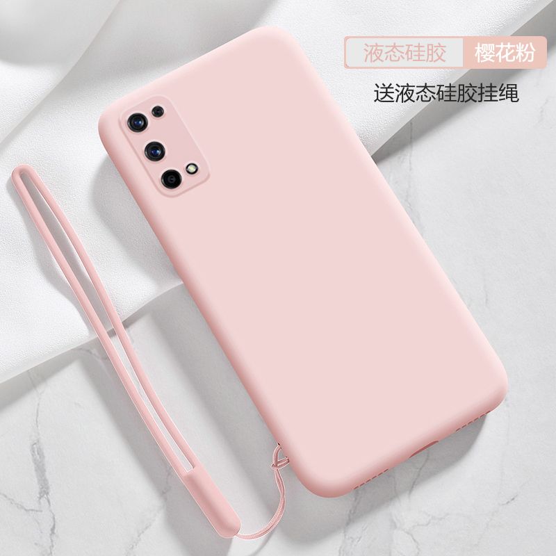 For Realme X7 5G Case Ultra thin Soft Phone Back Cover Smooth Liquid Silicone Flocking Protective Casing (With Free Gift lanyard)
