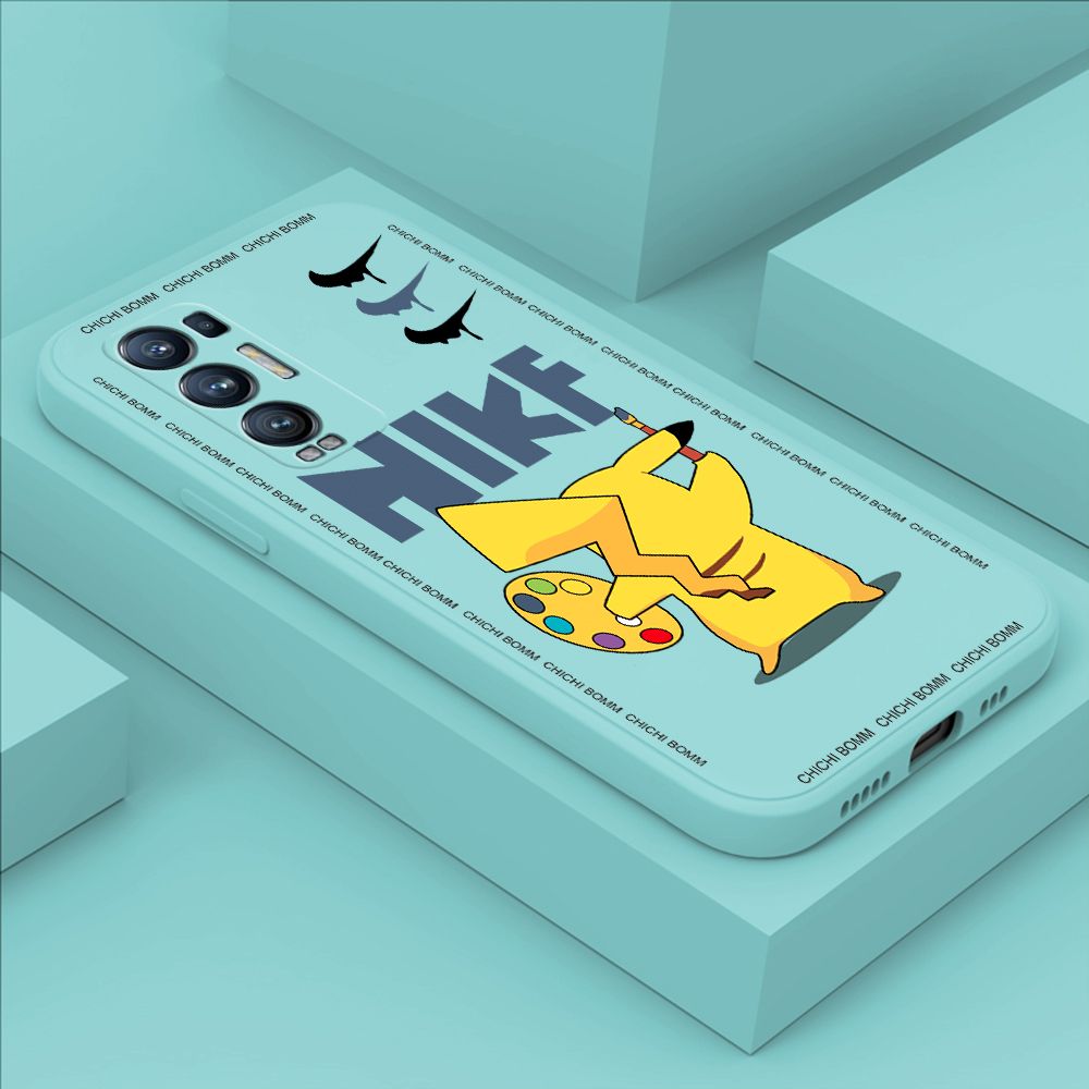 Hontinga for OPPO Reno 5 Pro Plus 5G Case Fashion Cartoon Animals Phone Case Phone Case Soft Square Edge Silicone Cases Full Lens Cover Shockproof Protection Cover