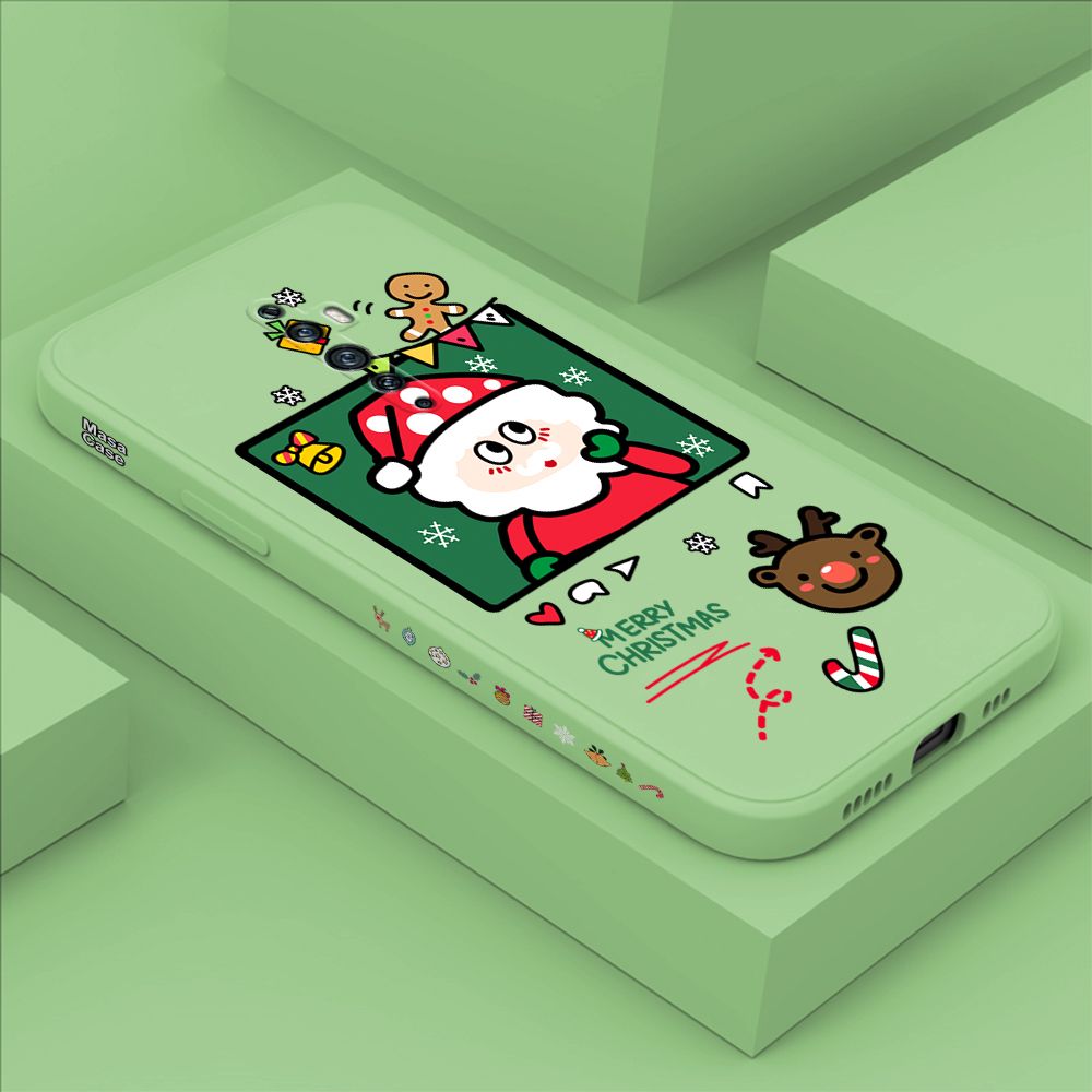 ZeroQiQi for OPPO Reno 2 Case Santa Claus Christmas Gifts Side Printing Cases Soft Liquid Silicone Phone Cover