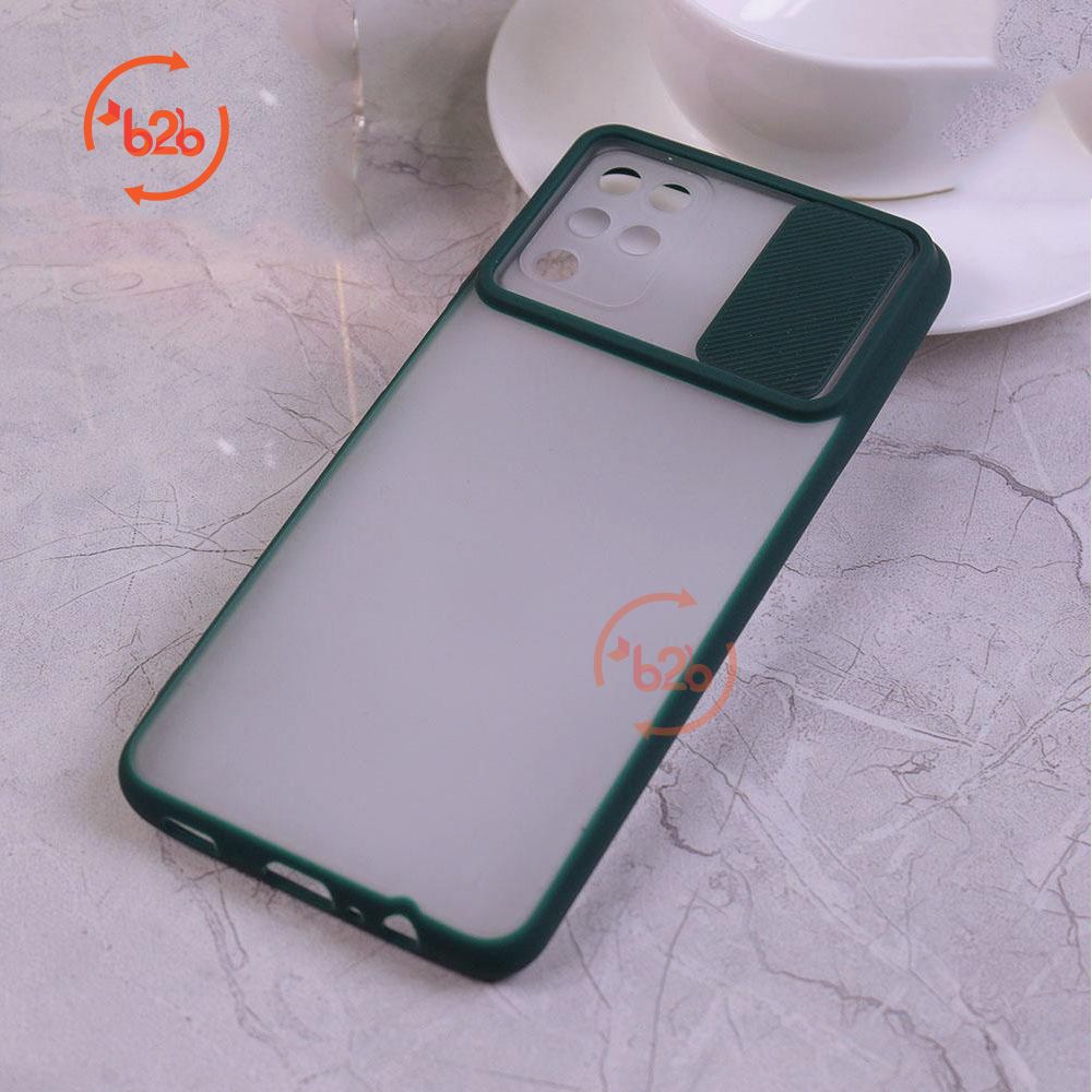 Samsung Galaxy A12 / M12 Slide Camera Lens Protector Matte Translucent Shockproof Anti-Scratch Phone Case mobile cover