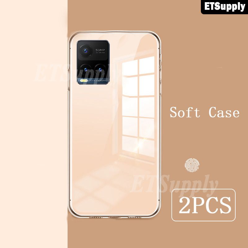（2pieces）VIVO Y33S Case Transparent Phone Case Transparent Clear Anti-oxidation Clear Casing for VIVO Y33S Silicone TPU Phone Cover