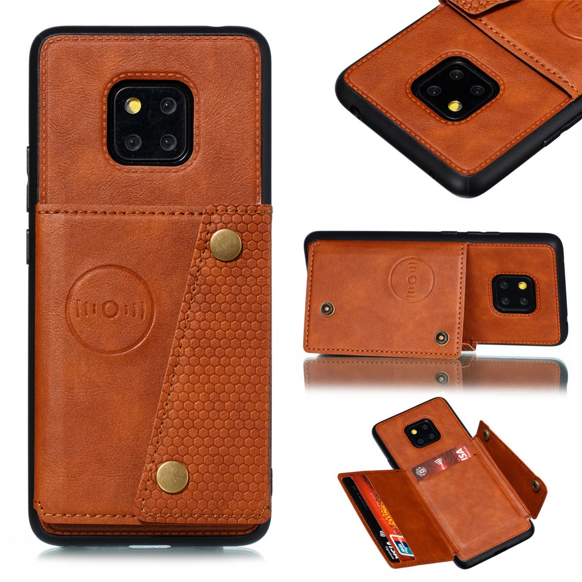 For Samsung Galaxy J7 (2018) Leather Case Multiple Folio Flip Wallet Back Case Cover Shell, Can work with Magnetic Car Mount casing