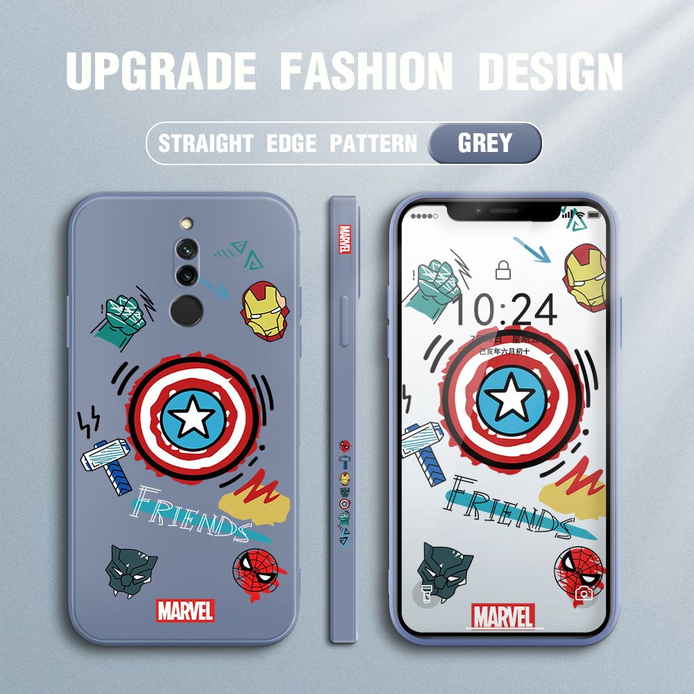 UCUC for Xiaomi Redmi 8 Back Cover Creative Shield Ultra Thin Soft Luxury Square Multicolor Liquid Silicone Phone Case