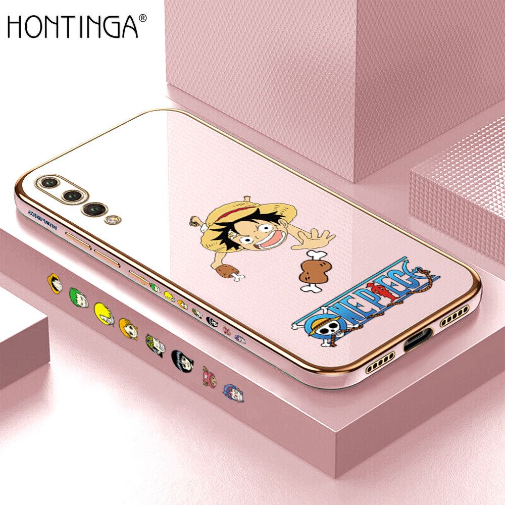 Hontinga for Huawei P20 Pro Back Cover + Free Lanyard Luxury 6D Plating Big Stick Meat Boy Side Pattern Case Soft Silicone Square Mobile Cover
