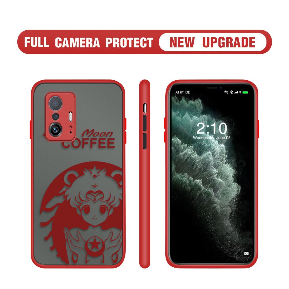 Hontinga for Xiaomi 11T / 11T Pro Case Sailor Moon Cases Edge Frosted Transparent Phone Cover