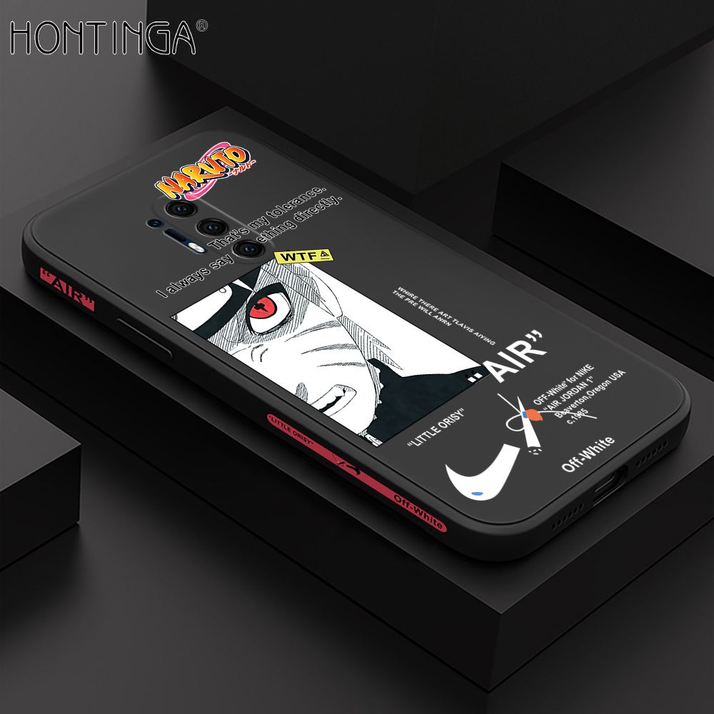 Hontinga for OnePlus 8 Pro Case Side Design New Anime Naruto for Boys Back Cover Soft Square Edge Pattern Liquid Silicone Trend Phone Cases