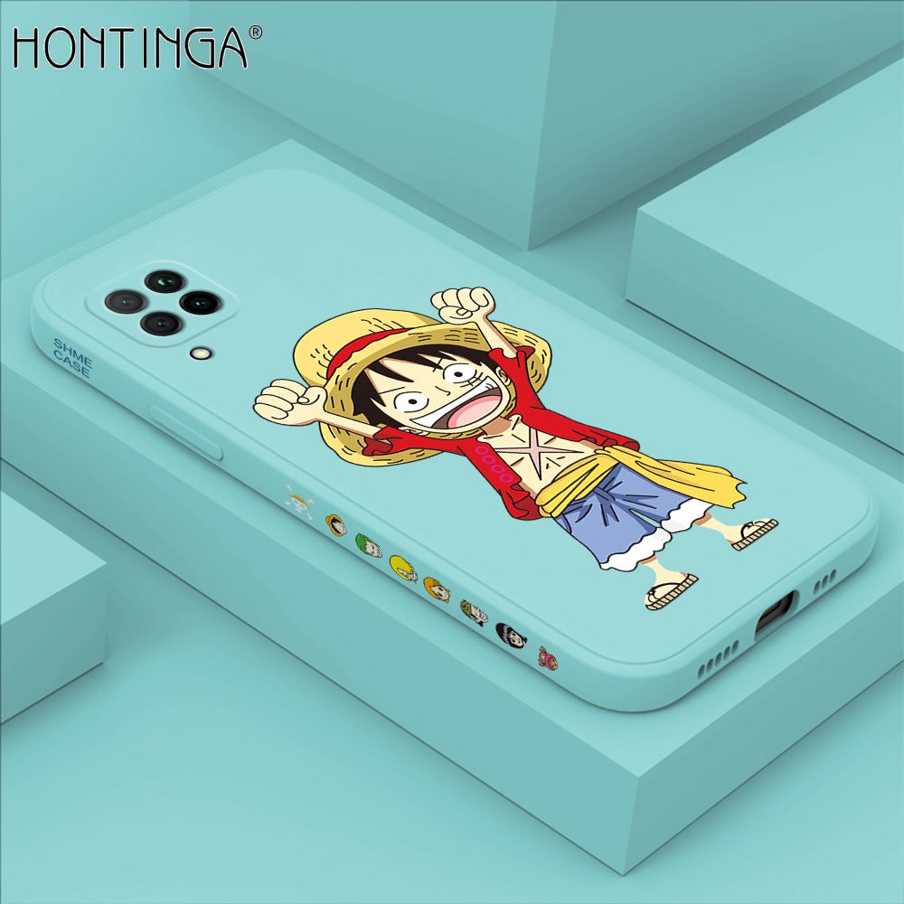 Hontinga for Huawei Nova 7I Case Side Design Anime Cartoon Luffy Back Cover Soft Square Edge Pattern Liquid Silicone Trend Phone Cases