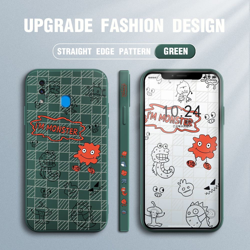 Jizetin for Samsung Galaxy A20 / A30 Case Side Design Phone Cover Printed Text “I Am Monster ” Cover Square Edge Pattern Liquid Silicone Trend Case