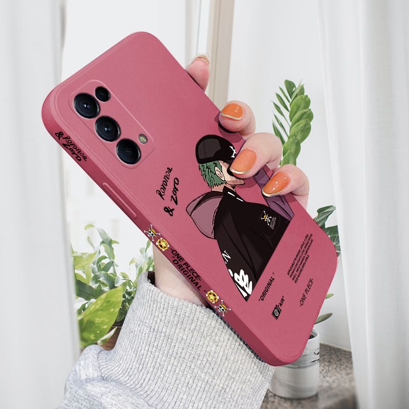 Phone Casing For OPPO Reno 5 5G Reno5 4G New Design Roronoa Zoro Anime Side Design Phone Case Square Edge Pattern Liquid Silicone Casing Full Cover Camera Shockproof Protection Case