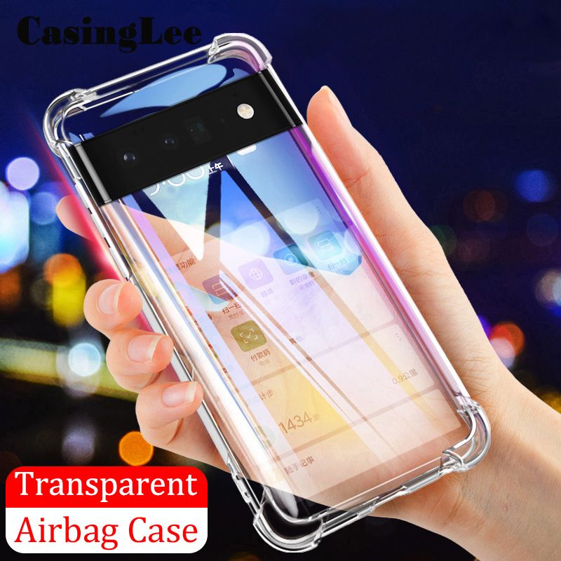 Casinglee for Google Pixel 6 Pro case Soft Transparent Airbag Full Protection clear Back Cover Google Pixel6 Pro Phone cases cover For girls and Boys