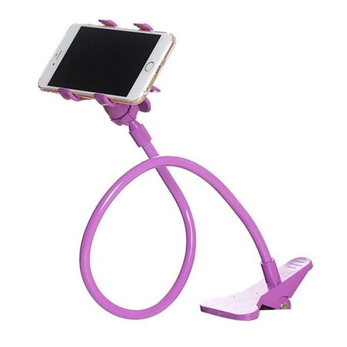 Universal Flexible Long Arms Lazy Bed Desktop Mobile Phone Holder Stand - Purple