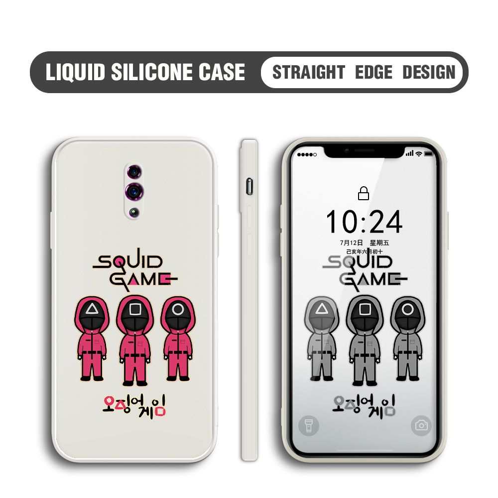 UCUC for OPPO Reno Case Trend Cartoon Korean Squid Phone Cover Liquid Silicone Case Phone Protective Case