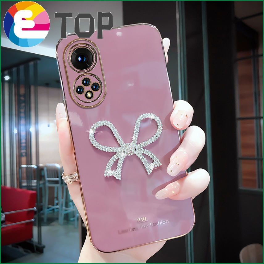 Suitable for Huawei nova9 new mobile phone shell silicone all-inclusive soft shell huaweinova9pro rhinestone bow