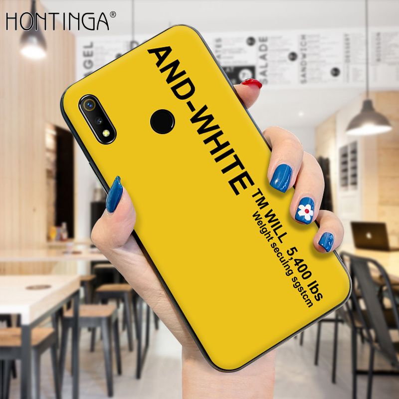 Hontinga for Realme 3 Case Simple Generous Clean Color Girls Boys Cases Shockproof Soft Silicone TPU Phone Cover