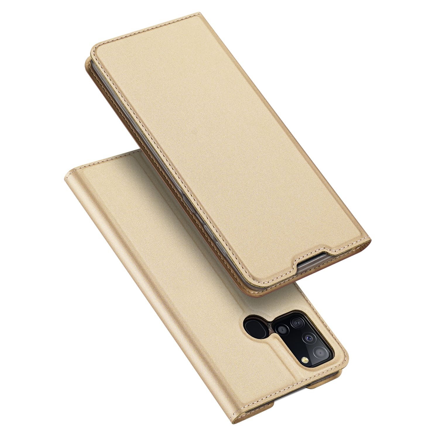 Yfashion DUX DUCIS for  A21s/1 5G Magnetic Protective Case Bracket with Card Slot Leather Mobile Phone Cover