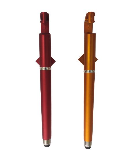 Multi Function Mobile Phone Stylus +Ball+Pen+ Mobile Phone Stand Holder (Combo- Red+Orange Colour)