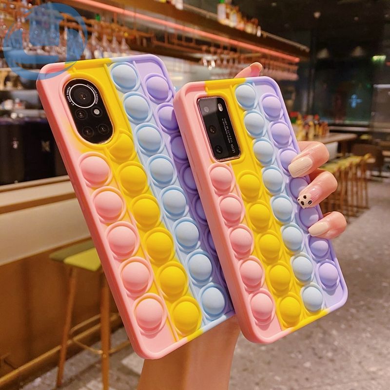 Case for OPPO Realme C11 C12 C15 C25 5 5S 5i 6i C2 C3 C1 Cases ​Cover Reliver Stress Pop Fidget Toys Push It Bubble Antistress Sensory Game