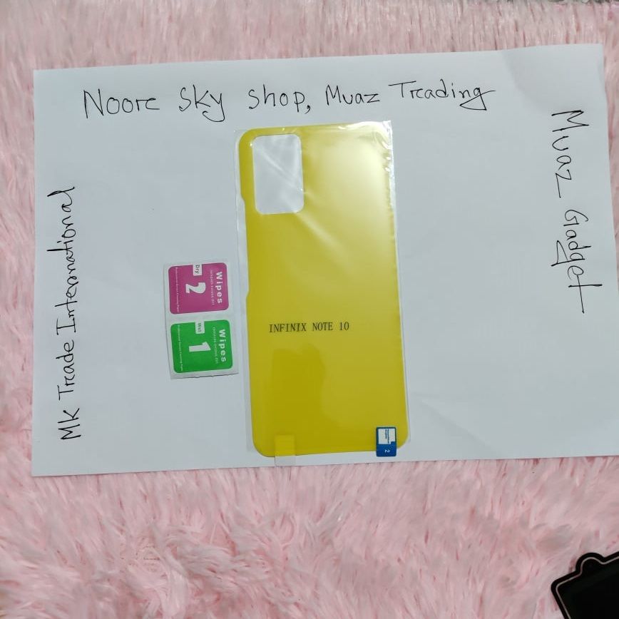 Infinix Note 10 Premium Quality Hydrogel Flim Transparent Back Poly