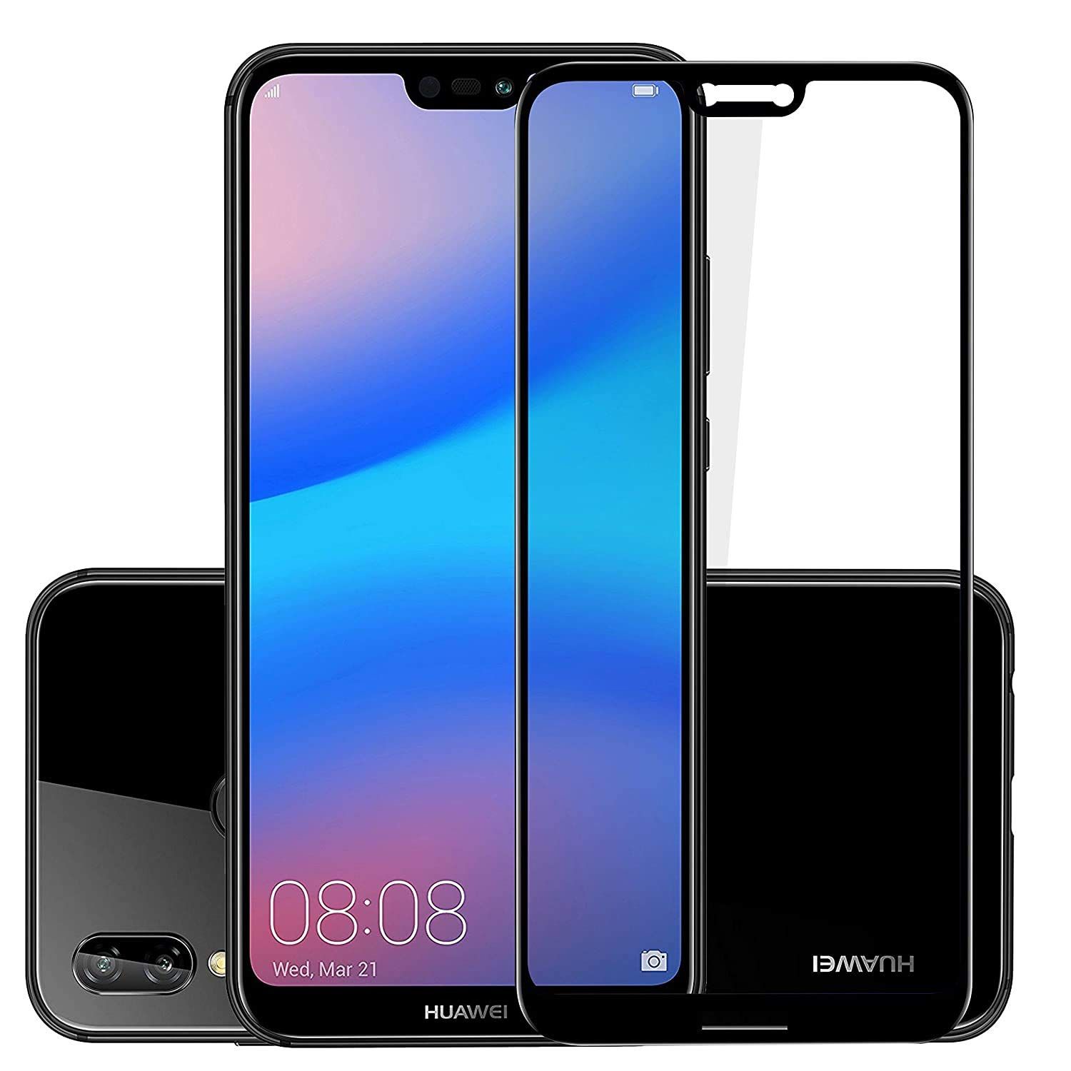 Huawei Nova 3E Full Edge Coverage Tempered 6D/9D/11D/21D Glass Screen Protector - Black