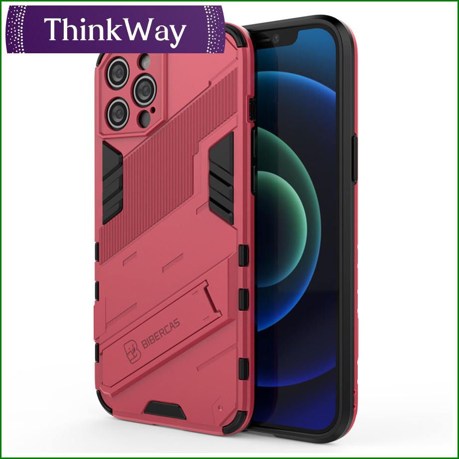 Phone Case Shockproof PC Case with Stand Double Layer Hard Shell Back Cover For iphone12 Pro & iphone12 Pro Max