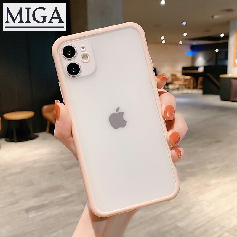 Case For iPhone SE 2020 11 Pro Max XS X XR 8 7 6 6s Plus Matte Acrylic Back Glossy Soft Bumper Protective Hard Cover