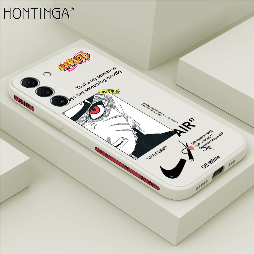 Hontinga for Samsung Galaxy S22 Plus 5G Back Cover New Anime Naruto Side Design Case Square Edge Liquid Silicone Phone Case