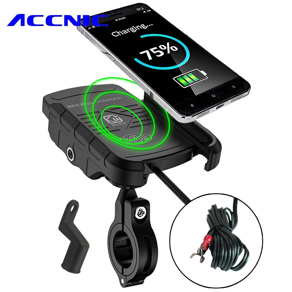 ACIC 7.5W &10W Wireless Charger Motorcycle Cell Phone Stand Holder for iPhone 8 X XR XS MAX for Samsung S10+ S10E S9+ (No USB)