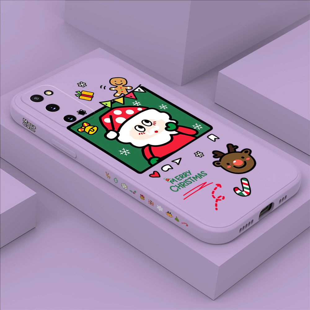 ZeroQiQi for Samsung S20 Case Santa Claus Christmas Gifts Side Printing Cases Soft Liquid Silicone Phone Cover