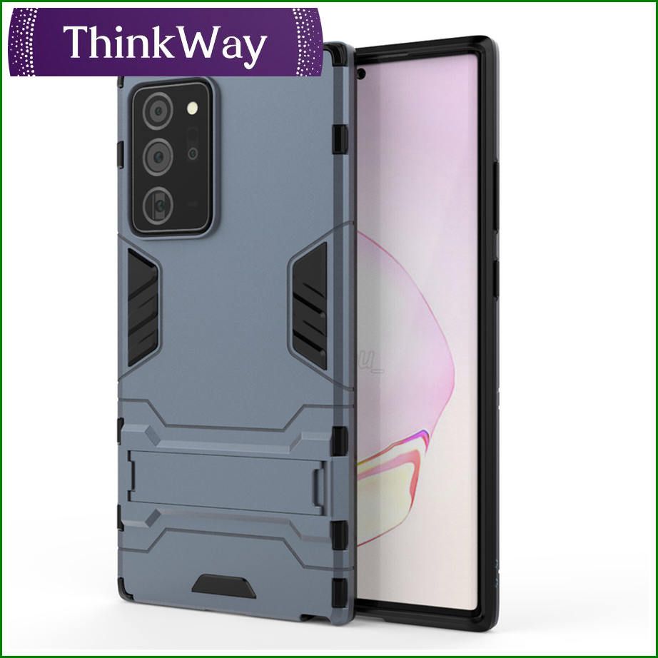 Phone Case Luxury Iron Man Stand Cover Hard Armor and Soft Silicone TPU Frame Casing For Samsung M01 & Samsung A01 Core/M01 Core