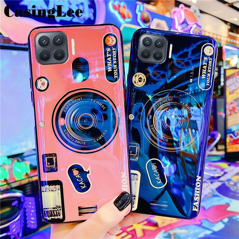 CasingLee For OPPO F17 Case Shockproof Blu-ray Cute Camera Cartoon Design Silicone back Cover For OPPO F17 Phone Case Cover