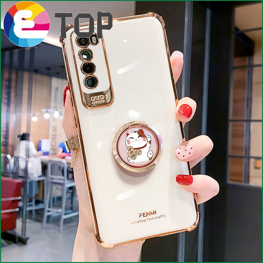 Suitable for Huawei nova7 mobile phone shell bracket nova7pro silicone protection nova6  5 electroplating nova5