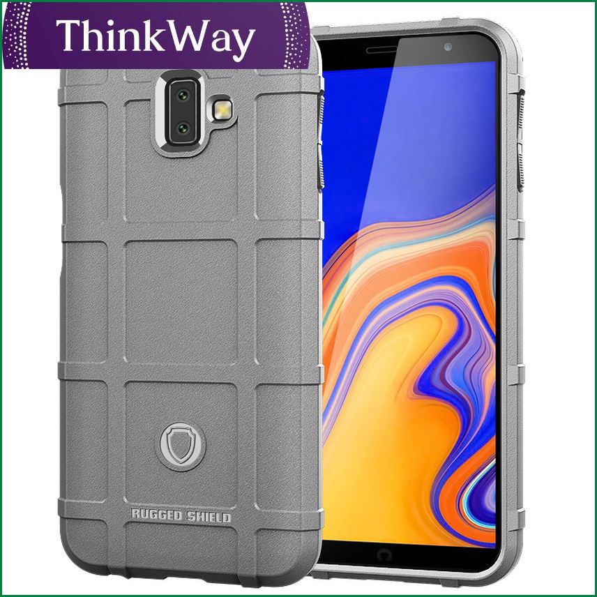 Carbon Fiber Silicone Phone Case For Samsung Galaxy J6 Plus J6+ Core Case 6.0" Rugged Armor Shock Absorption Shockproof Cover