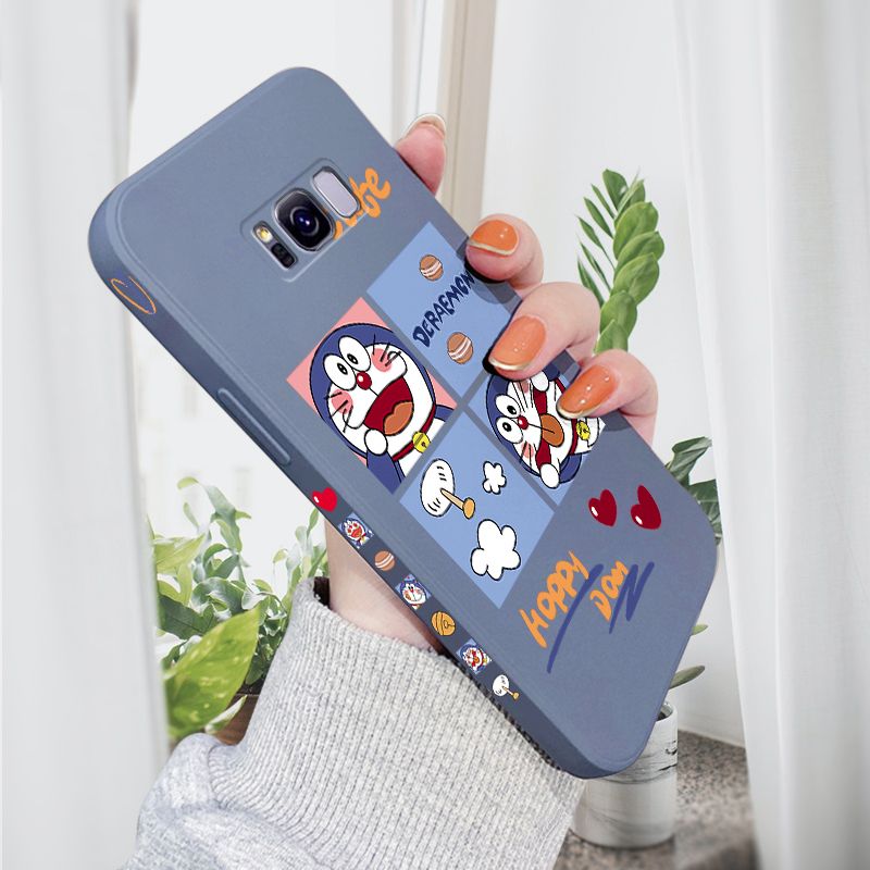 AMORVOR for Samsung Galaxy S8 Plus Back Cover Cute Happy Cartoon Side design Soft Case Multicolor Liquid Silicone Phone Cases