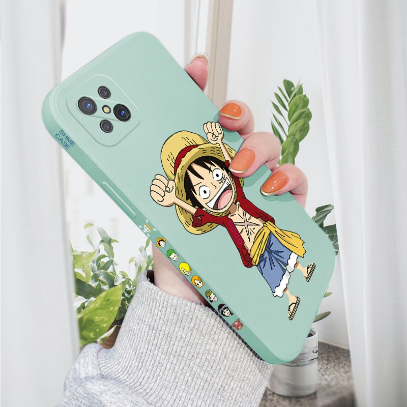AMORVOR for OPPO Reno4 Z 5G Back Cover Anime One-Piece Luffy Side design Soft Case Liquid Silicone Phone Cases