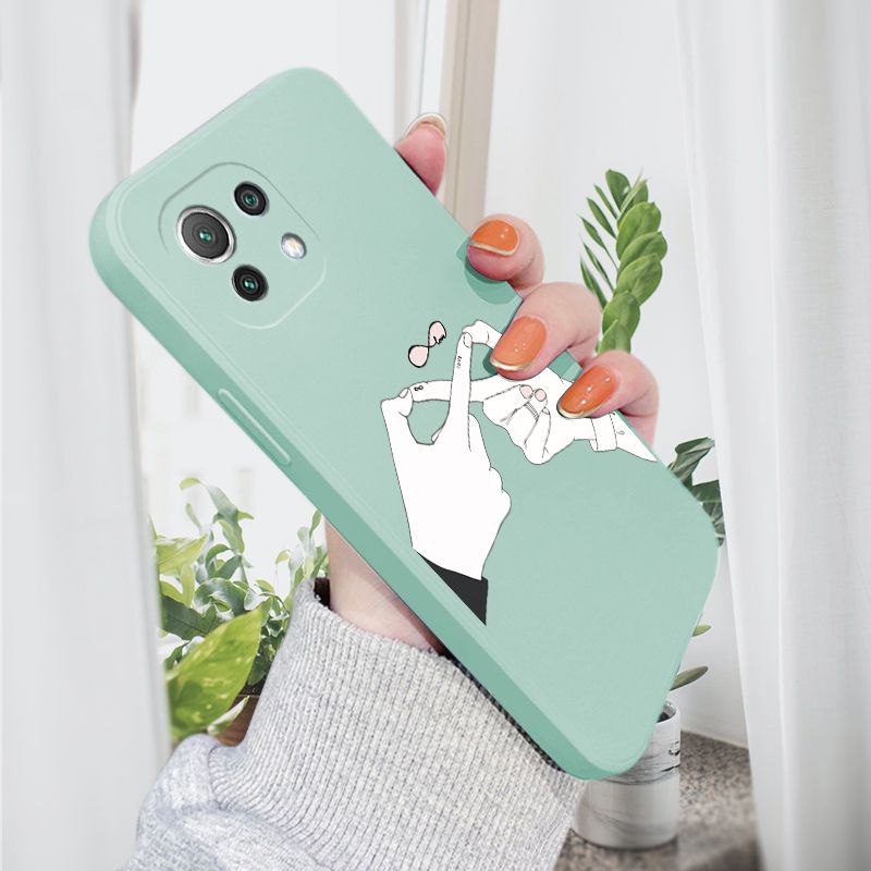 AMORVOR for Xiaomi 11 Lite 5G/4G/11 Lite 5G NE Back Cover Love Infinity Side design Soft Case Liquid Silicone Phone Cases