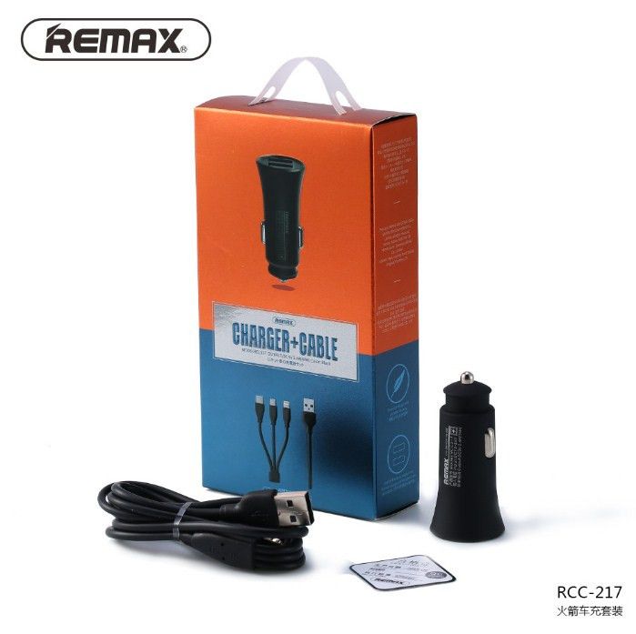 Remax RCC-217 Rocket Car Charger Set 2.4A with 3 in 1 cable