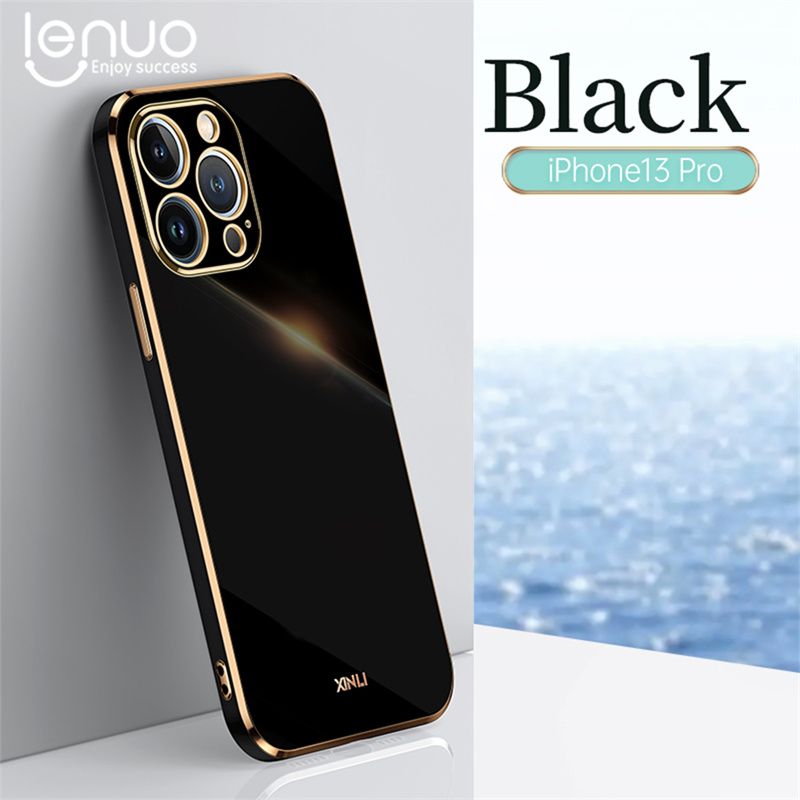 Luxury 6D Plating Soft Casing Silicone Square Frame Phone Case For Apple iPhone 13 Pro Phone Case Shiny Bling Back Cover Coque
