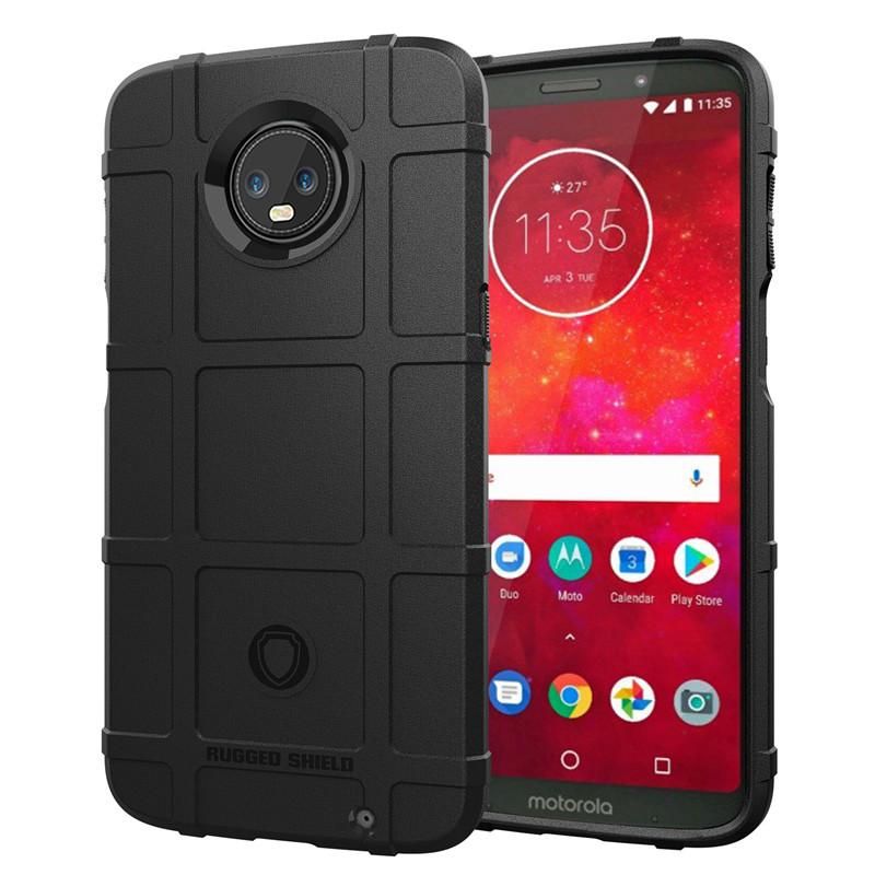 Rugged Shield Silicone Case For Motorola Moto Z3 Play / MOTO Z3 / Z3 Force Cases Military Heavy Duty Protect Phone Cover