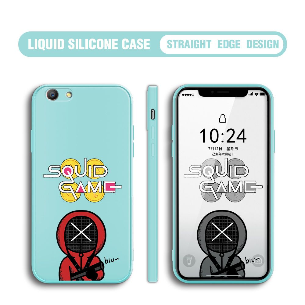 Jizetin for OPPO F1S Case Fashion Cartoon Judge Role Phone Cover Square Liquid Silicone Trend Phone Case