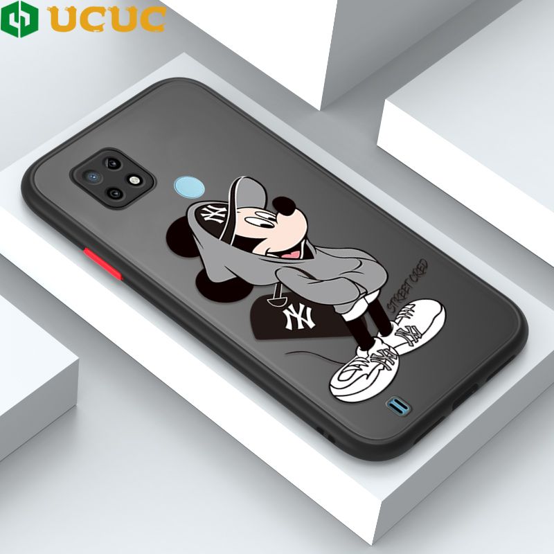 UCUC for Realme C21 Back Cover Handsome Mouse Frosted Transparent Hard Phone Case Thin Shockproof Full Cover Camera Protect Case