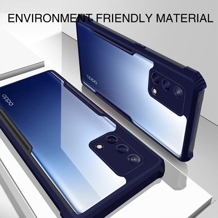 For Oppo F19 / Oppo A95 Edge-Reinforced Shockproof Cushion Back Clear Hybrid Transparent Hard Cover Casing - Back Cover