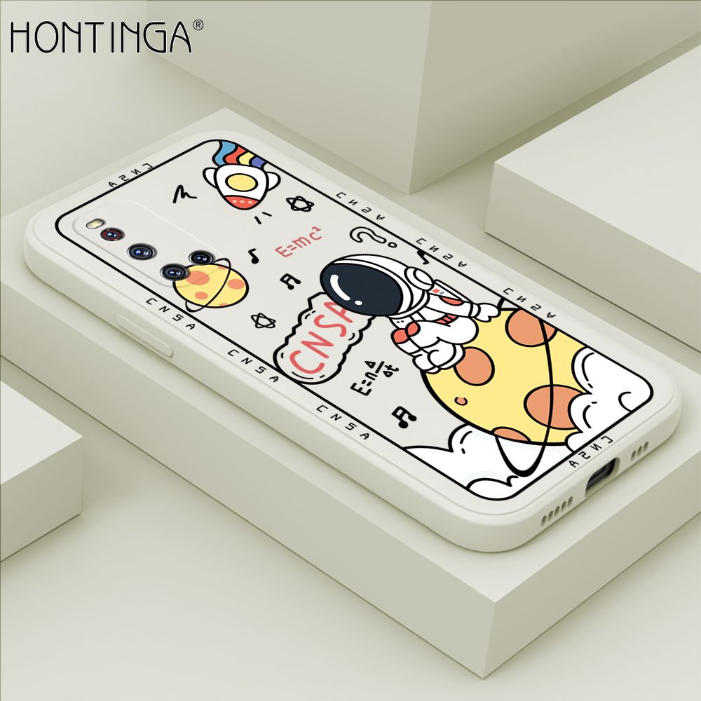 Hontinga for Vivo V19 Case Cartoon Astronauts Phone Case Phone Case Soft Square Edge Silicone Cases Full Lens Cover Shockproof Protection Cover