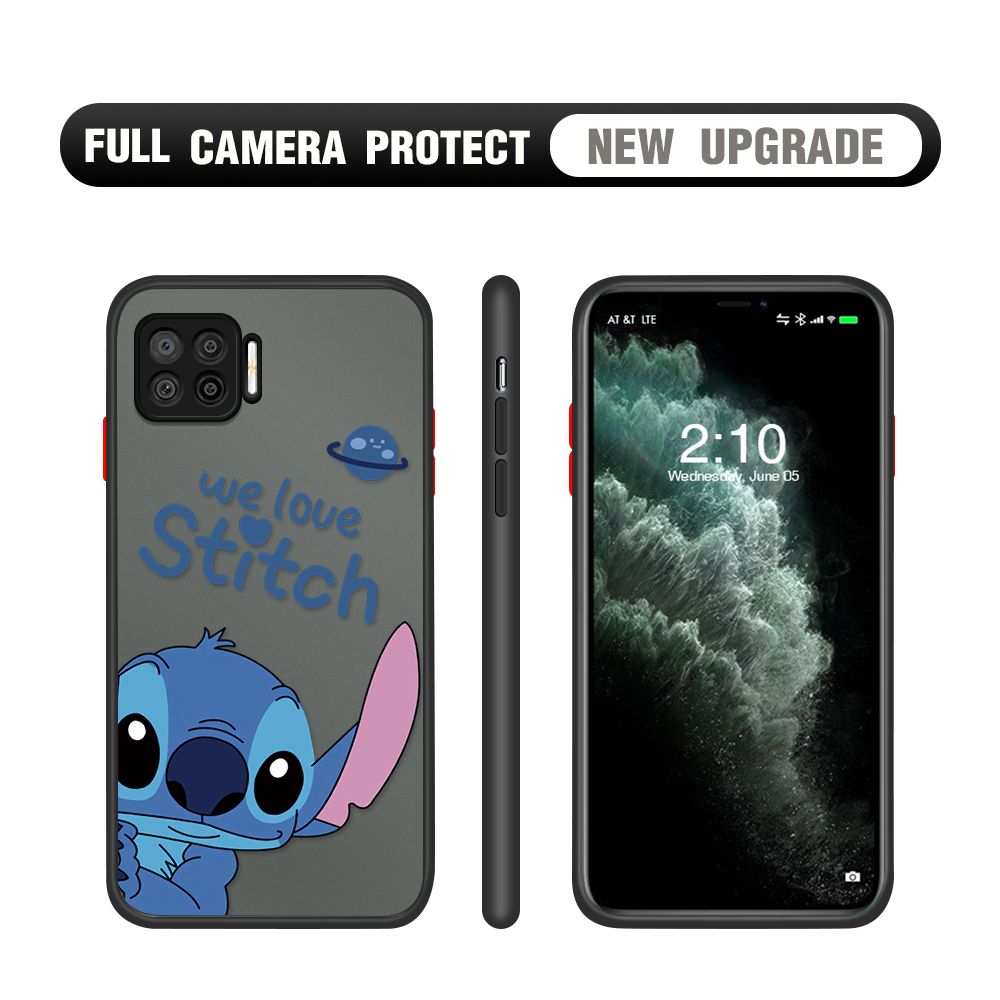 Hontinga for OPPO A73 2020 Case Cute Cartoon Cases Edge Frosted Transparent Phone Cover