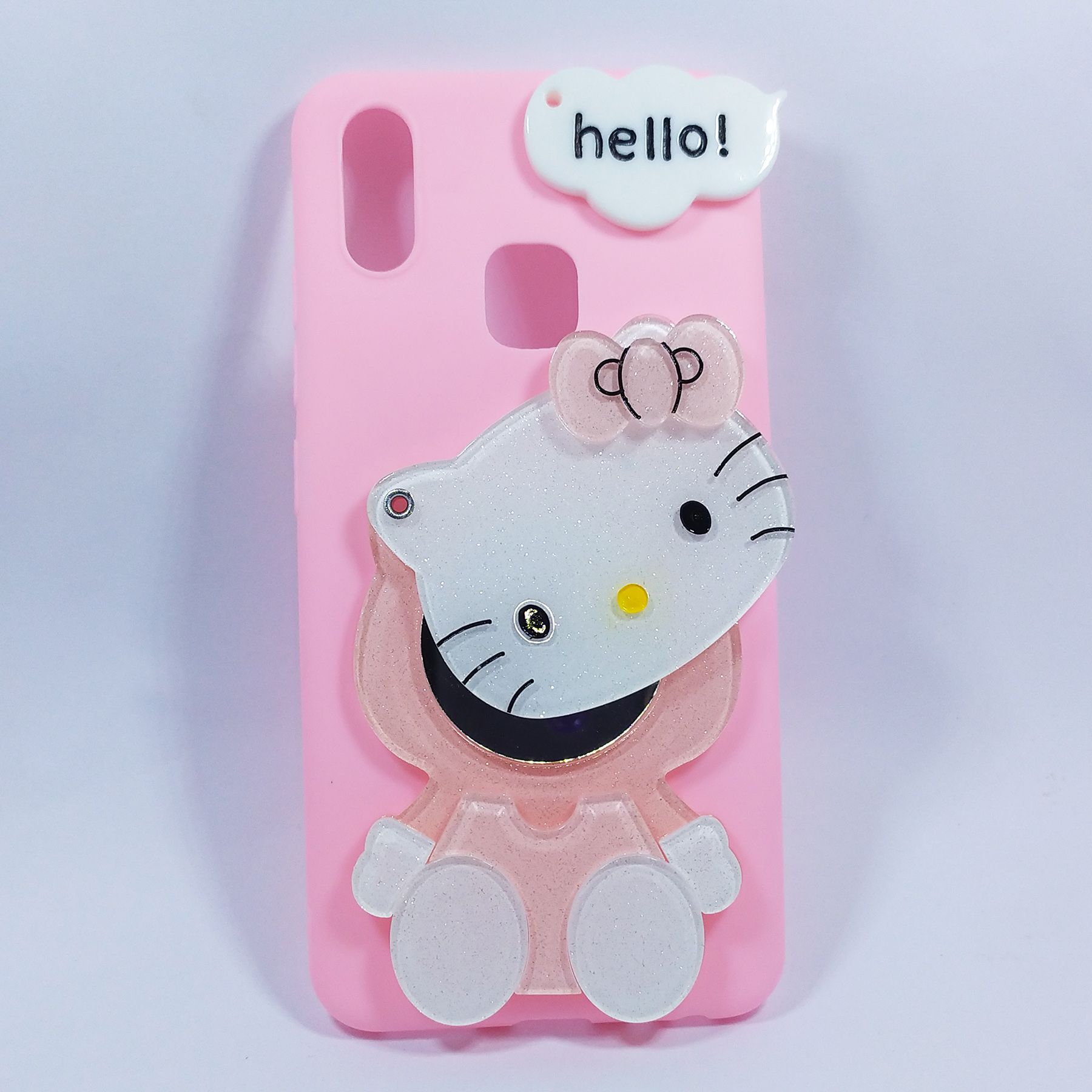 Vivo Y93/Y95 Hello Kitty Mirror Soft Silicone Rubber Mobile Phone Back Cover for Pro