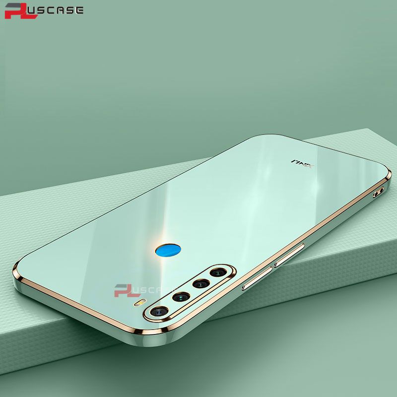 PlusCase for Xiaomi Redmi Note 8 6D Plating Soft Case Lens Protector Square Frame Silicone Glossy Shockproof Phone Back Cover
