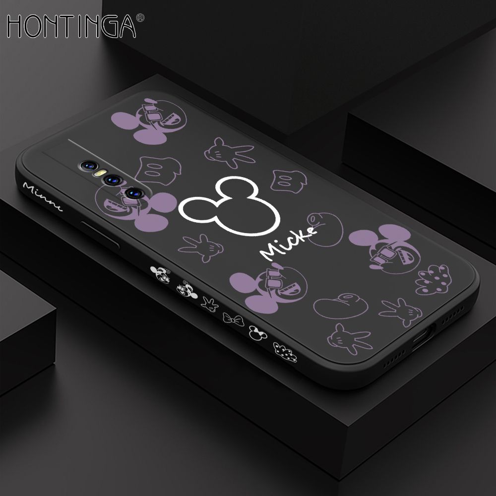 Hontinga for Vivo V15 Pro Case Side Design Cute Mouse Avatar Back Cover Soft Square Edge Pattern Liquid Silicone Trend Phone Cases