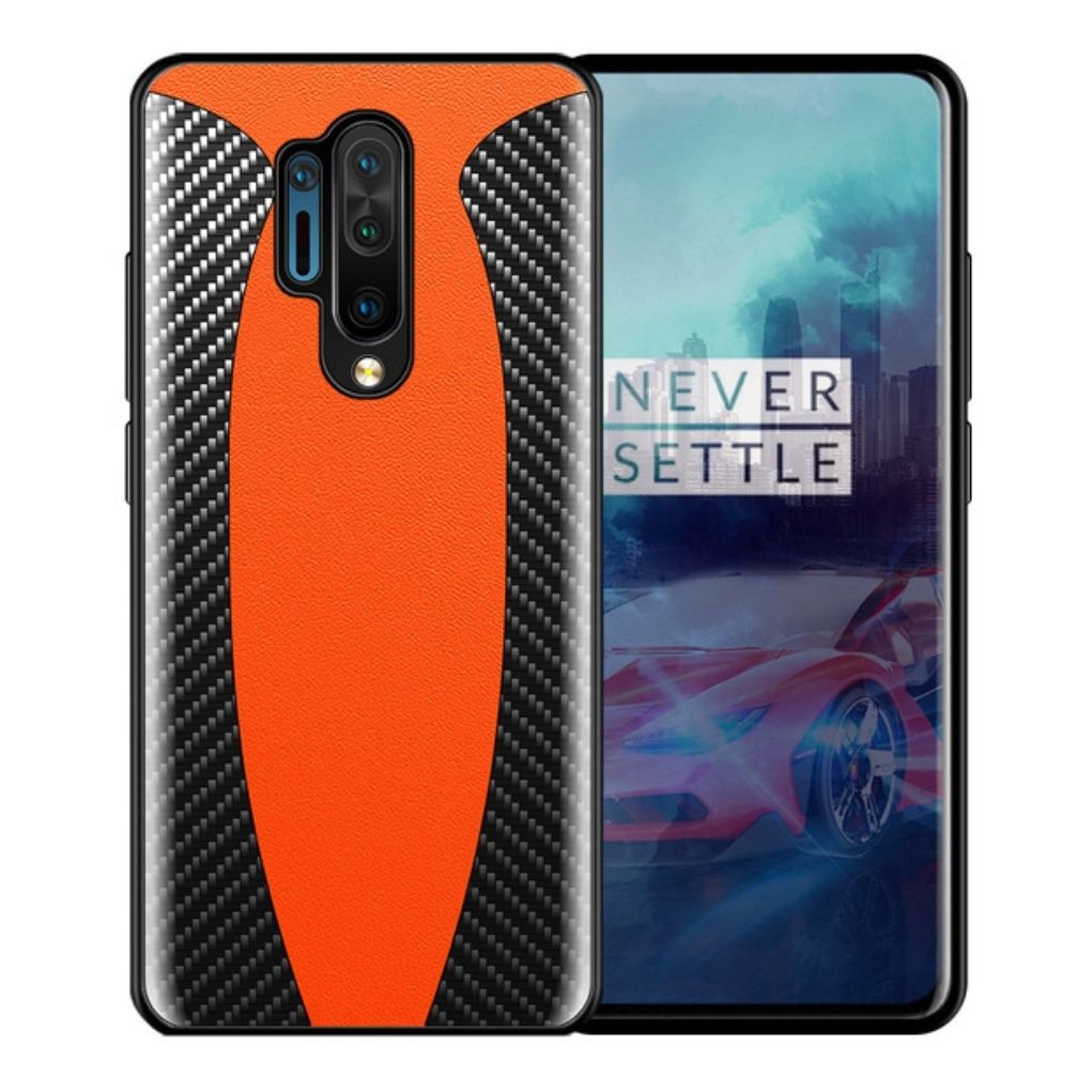 Oneplus 8/8 Pro Mc Laren Carbon Fiber Pu Leather Case - Phone Back Cover